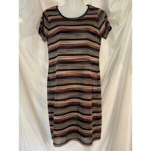 Melissa Paige Pullover Dress Women’s Small Striped Fall Boots Work Casual NEW